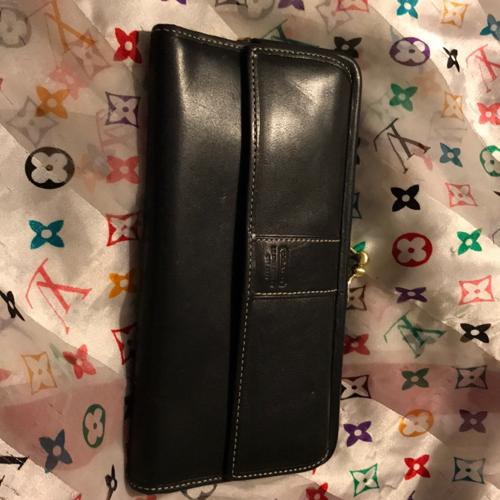 🤖COACH BLACK LEATHER WALLET 🧚🏽‍♀️